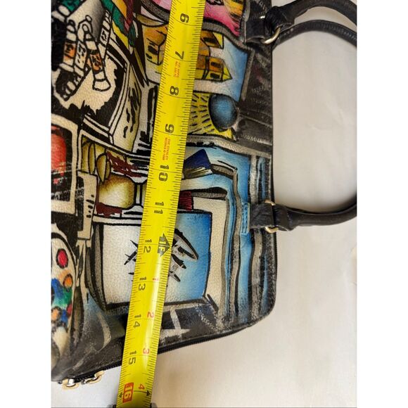 “Biacci Hand-Painted Genuine Leather Tote Bag – Artist Studio Design – - Picture 15 of 16